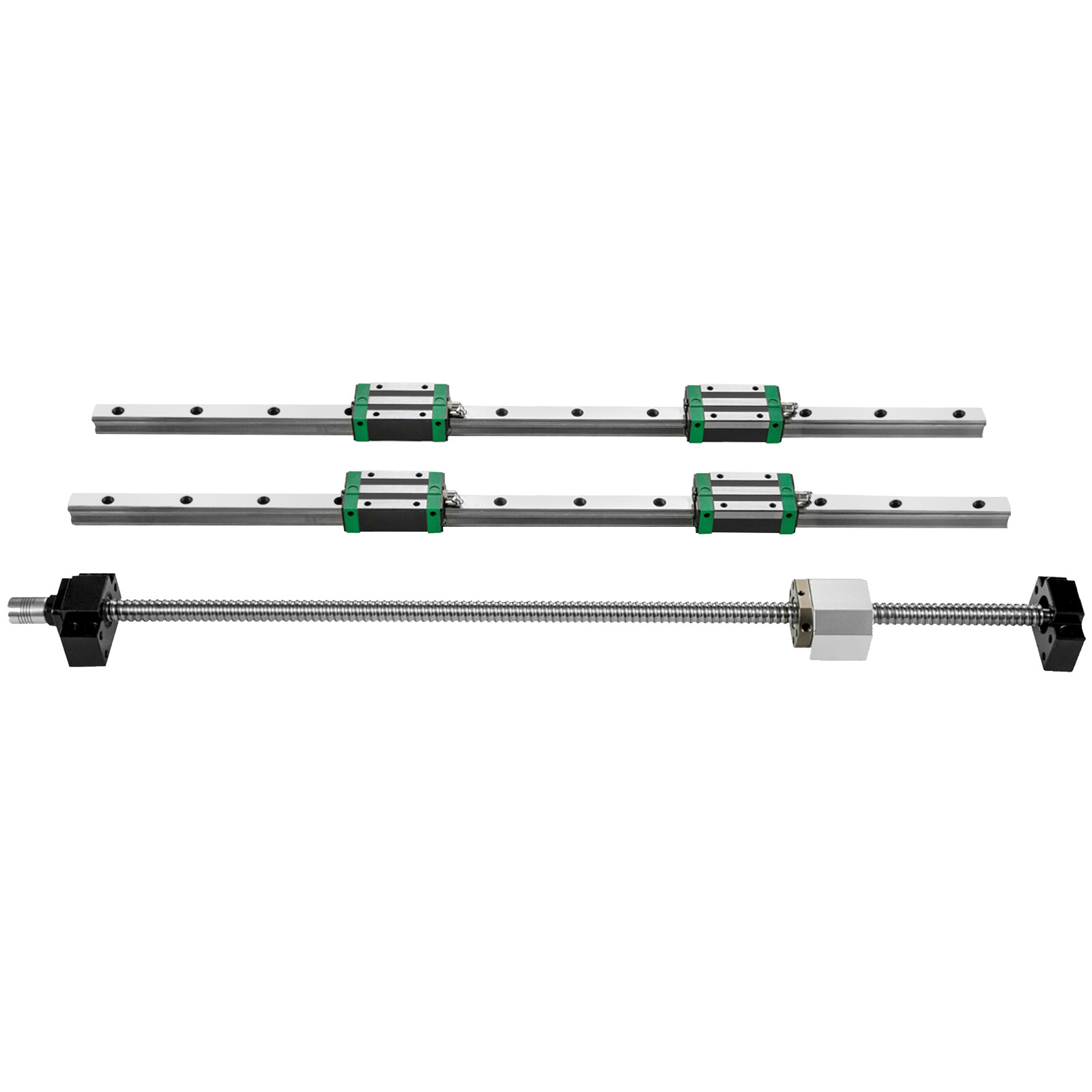2X Linear Rails HGR20-1500mm 4X Blocks Ballscrew RM1605-1500mm BF12/BK12 CNC Set