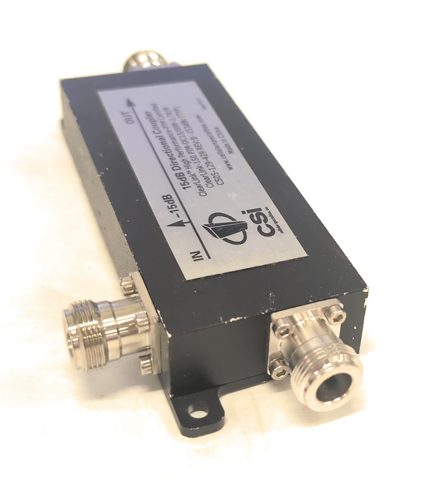 CSI 698-2700MHZ -15dB Directional Coupler 200W ClearLink-DC15/698-2.7K/N
