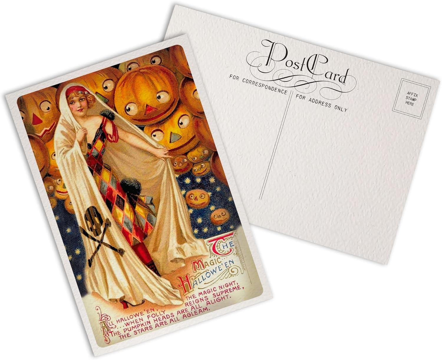 Halloween Post Cards - 24 Vintage Halloween Postcards - 12 Assorted