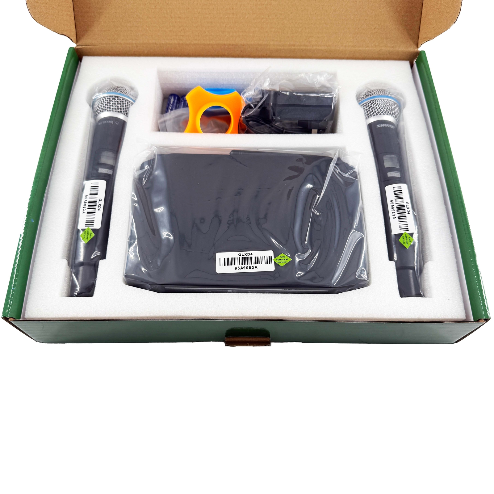 New GLXD4 BETA58A UHF 640-690MHz Professional Wireless Microphone System 2 Mics