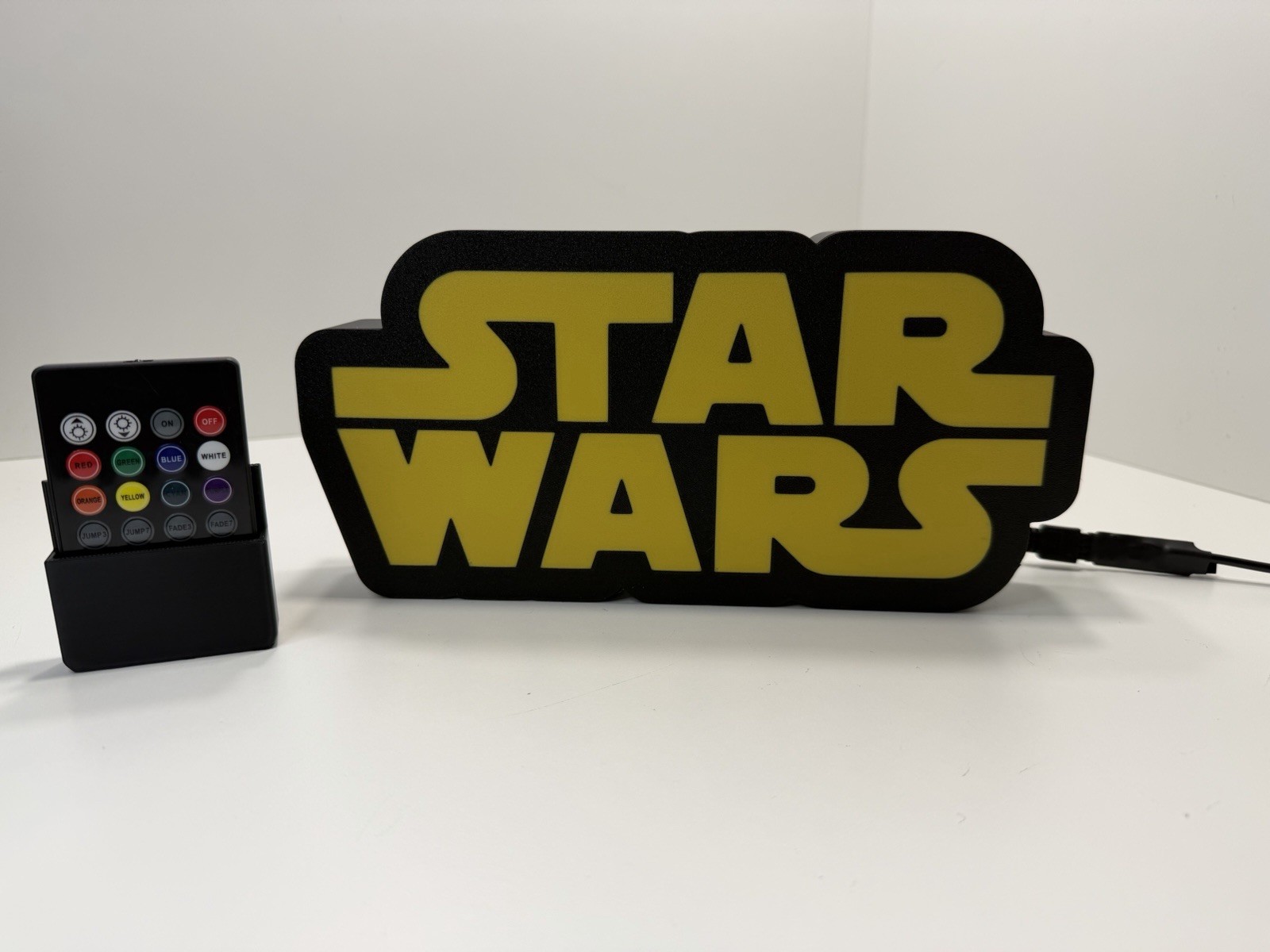 Star Wars RGB MUSIC LED Light Box - 3D Printed with Remote & Holder - Desk Decor