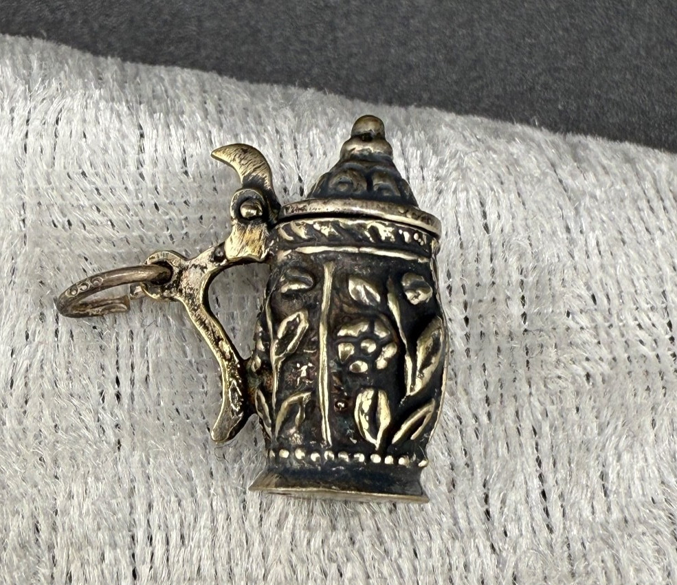 Vintage German Beer Stein Charm 835 Silver
