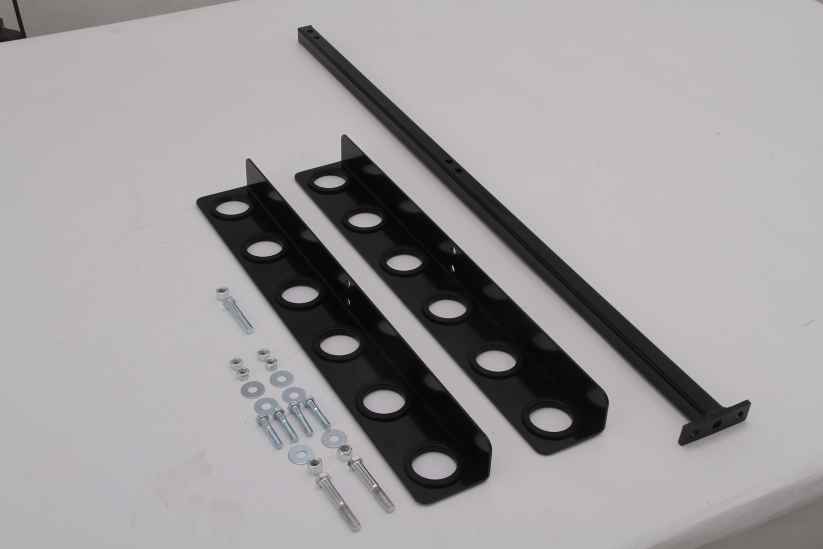 6-Hole Trailer Tool Rack – Shovel, Rake & Pickaxe Holder with Rubber Grommets