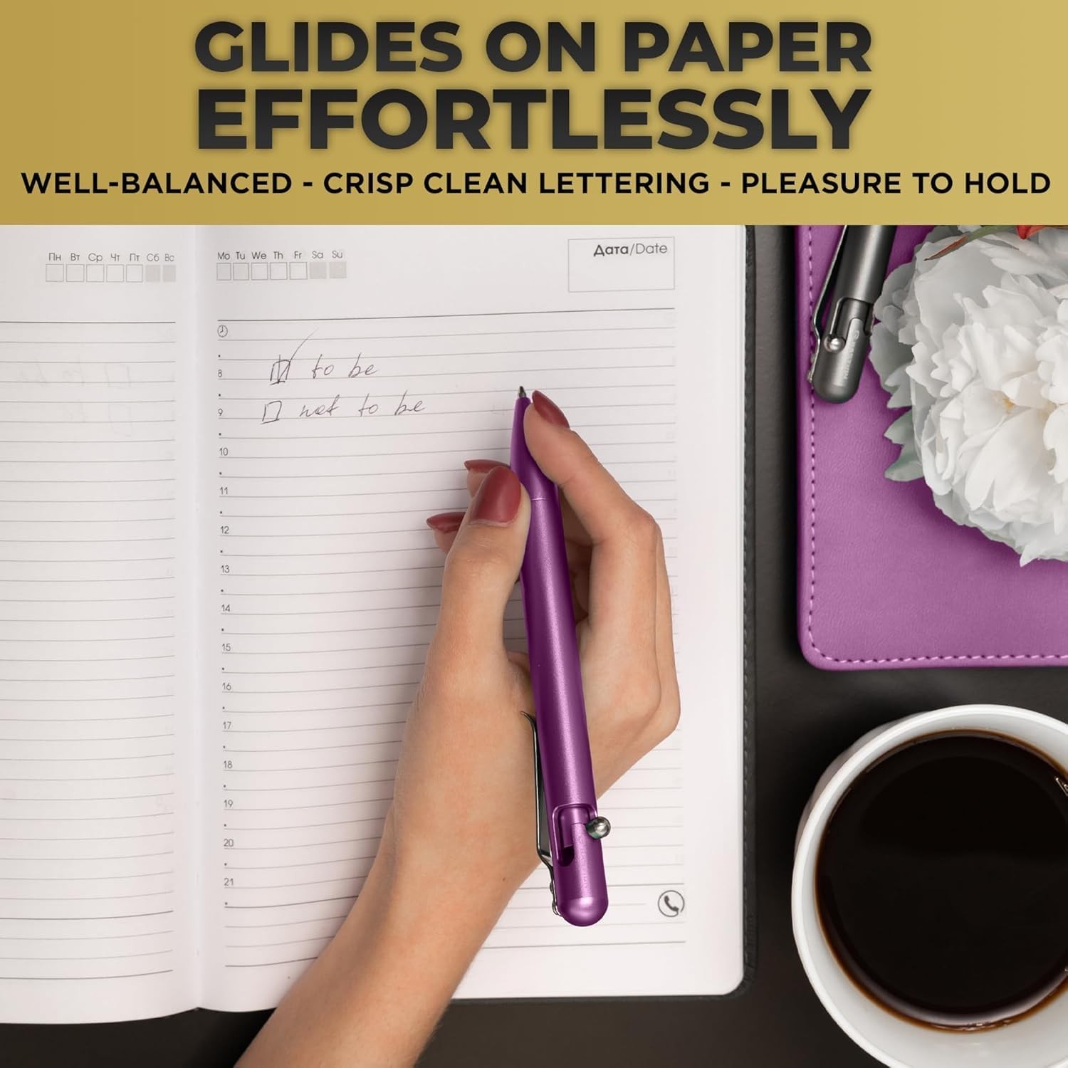 BASTION Bolt Action Pen | Aluminum Purple | Durable Professional Ballpoint Pen