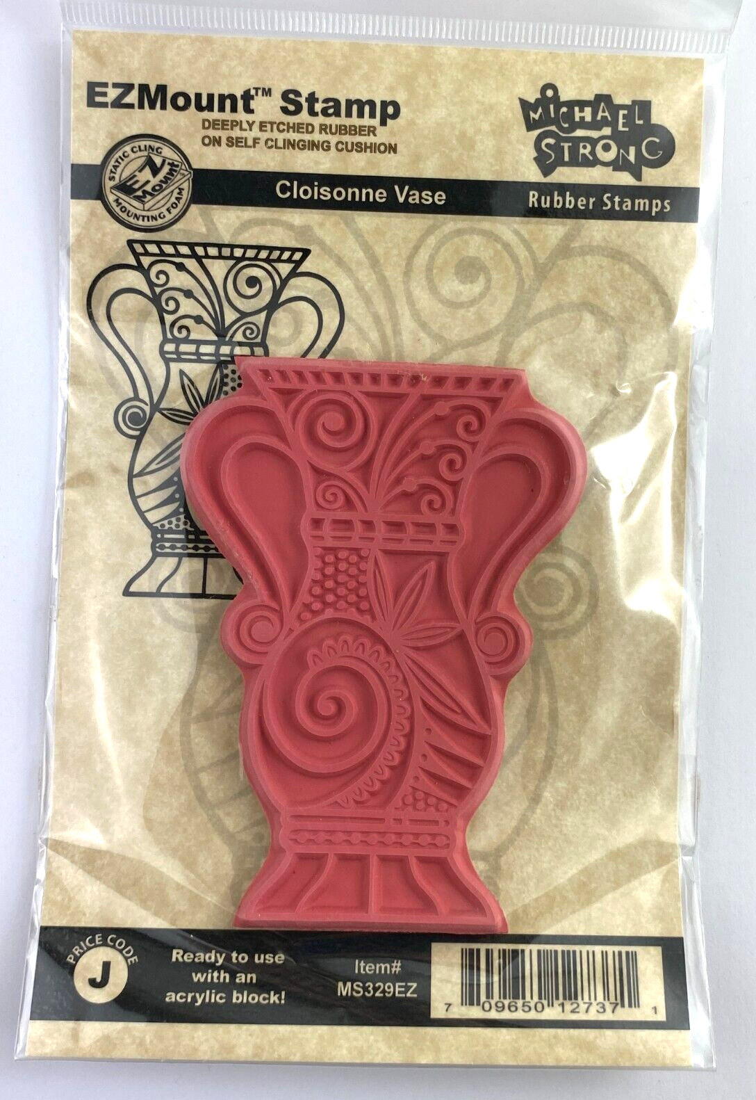 Michael Strong - Cloisonne Vase - Rubber Stamp