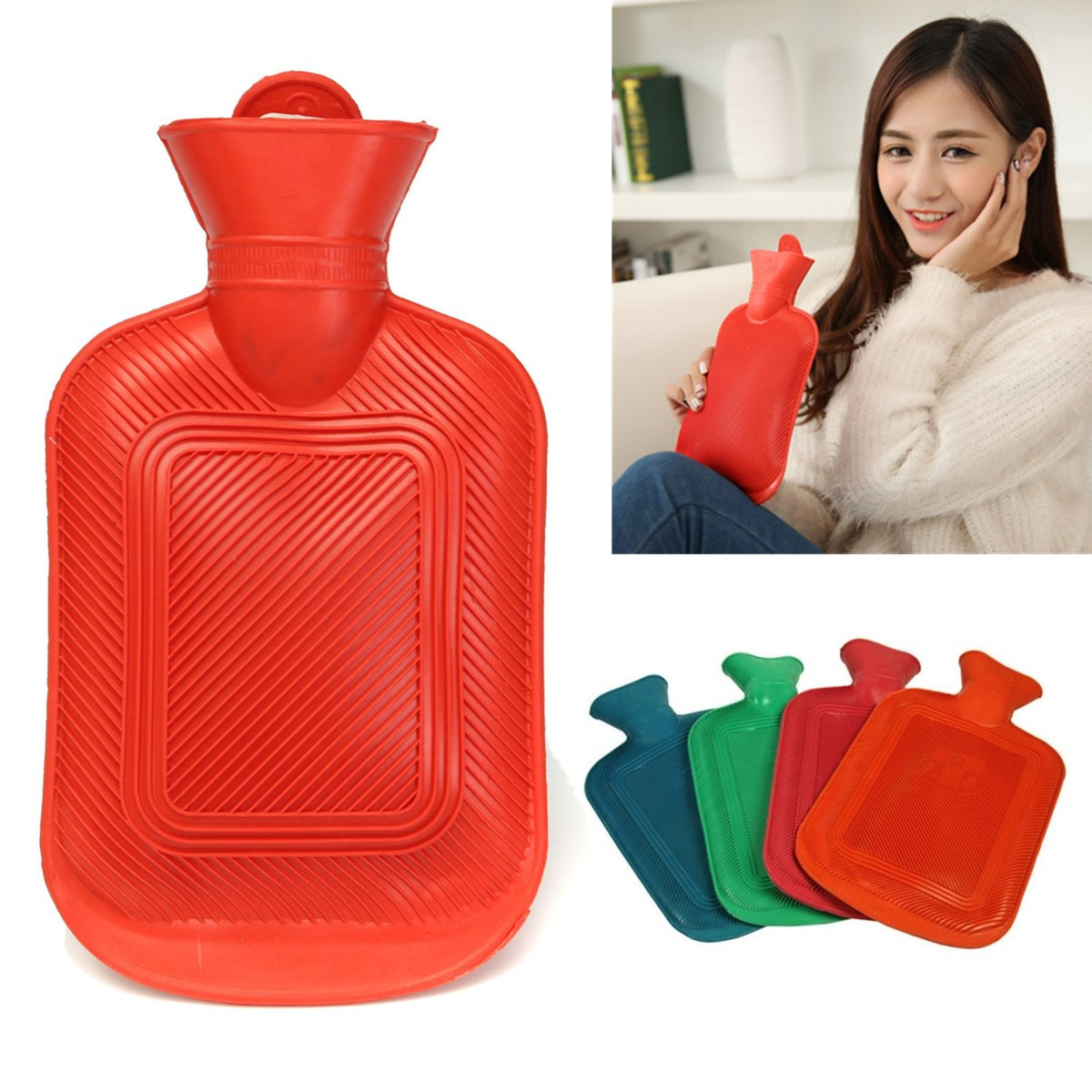 Rubber HOT WATER BOTTLE Bag WARM Relaxing Heat / Cold Therapy 670 ML ~ 1800 ML