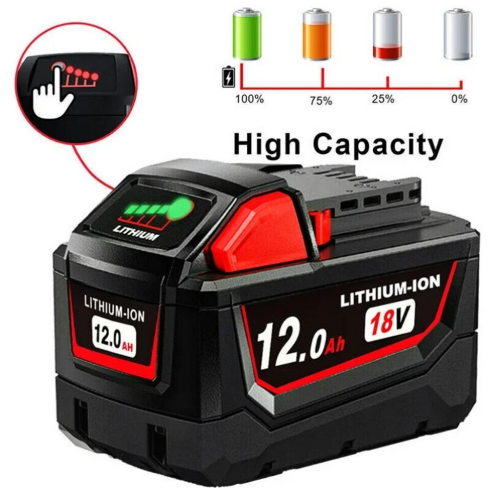 2 Pack For Milwaukee for M18 12.0AH Battery Lithium Extended Capacity 48-11-1812