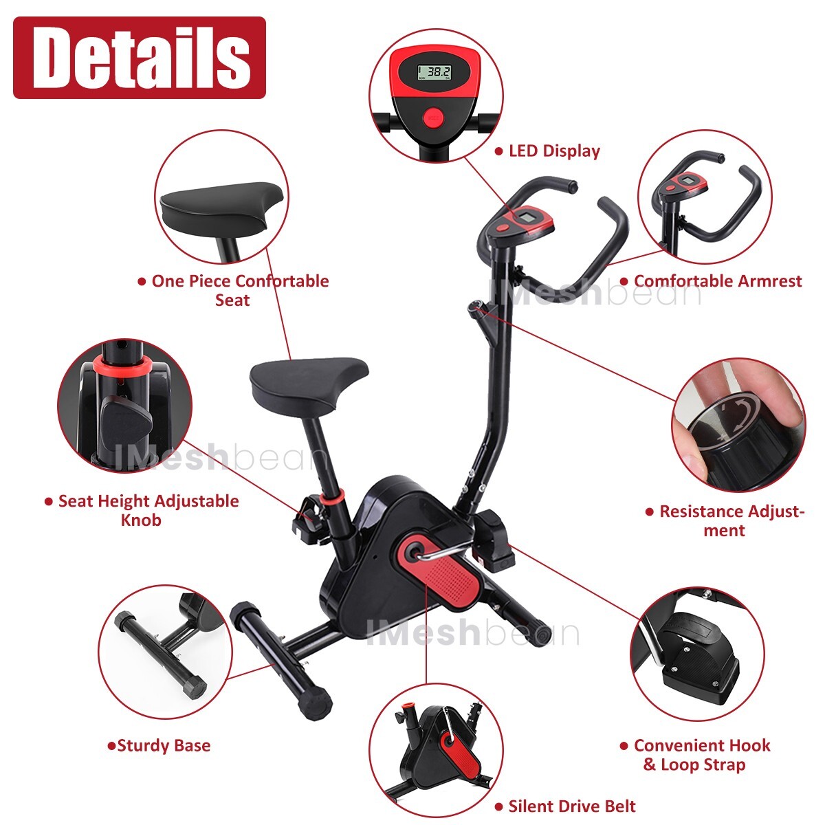 Exercise Bike Stationary Bicycle Cycling Fitness Cardio Home Workout Gym + LCD