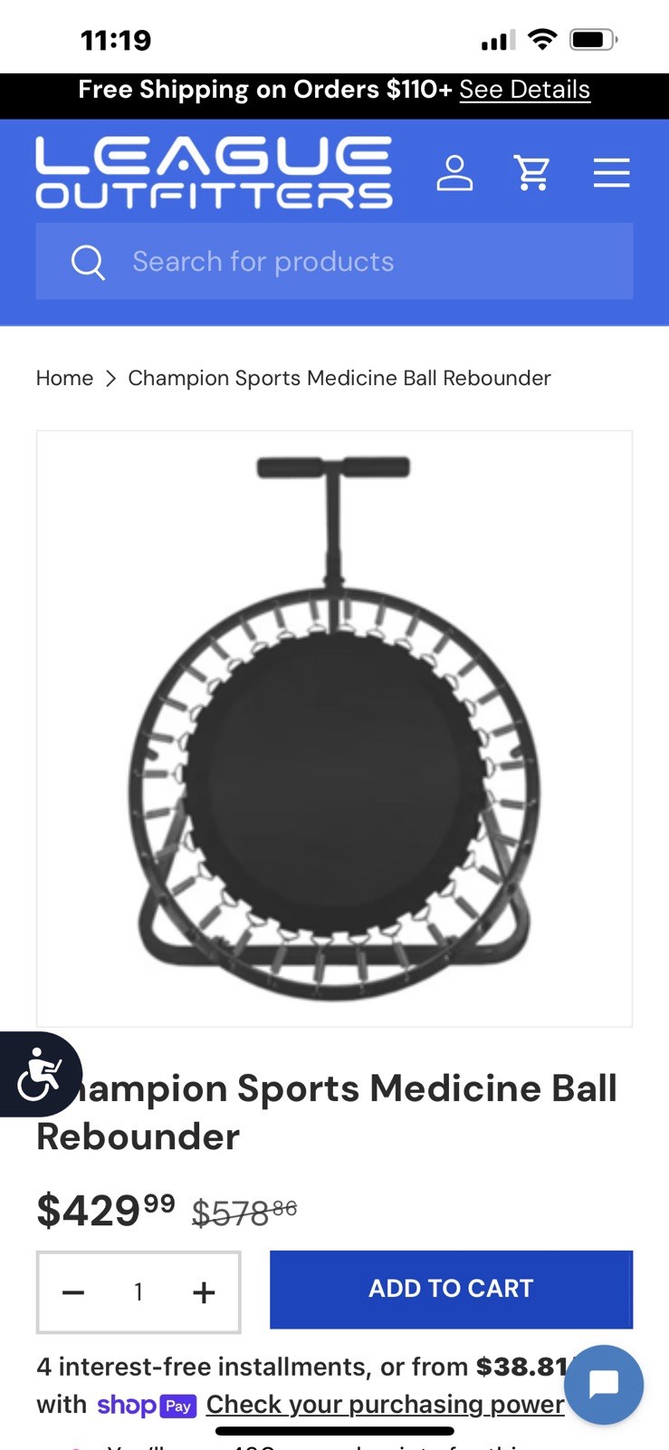 Champion 2'4" Dia. Medicine Ball Rebounder, MBR40