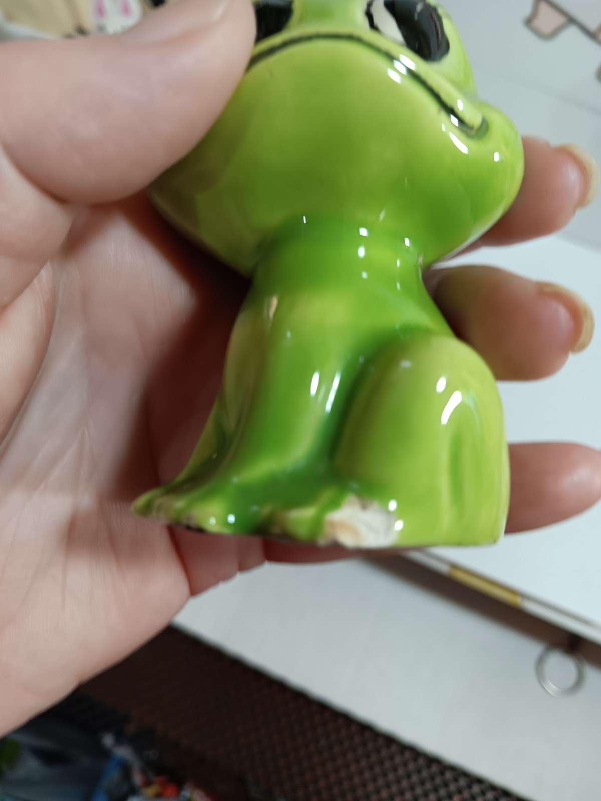 VTG NEIL THE FROG SALT & PEPPER SHAKERS CERAMIC 1970'S SET SEARS AND ROEBUCK!!!