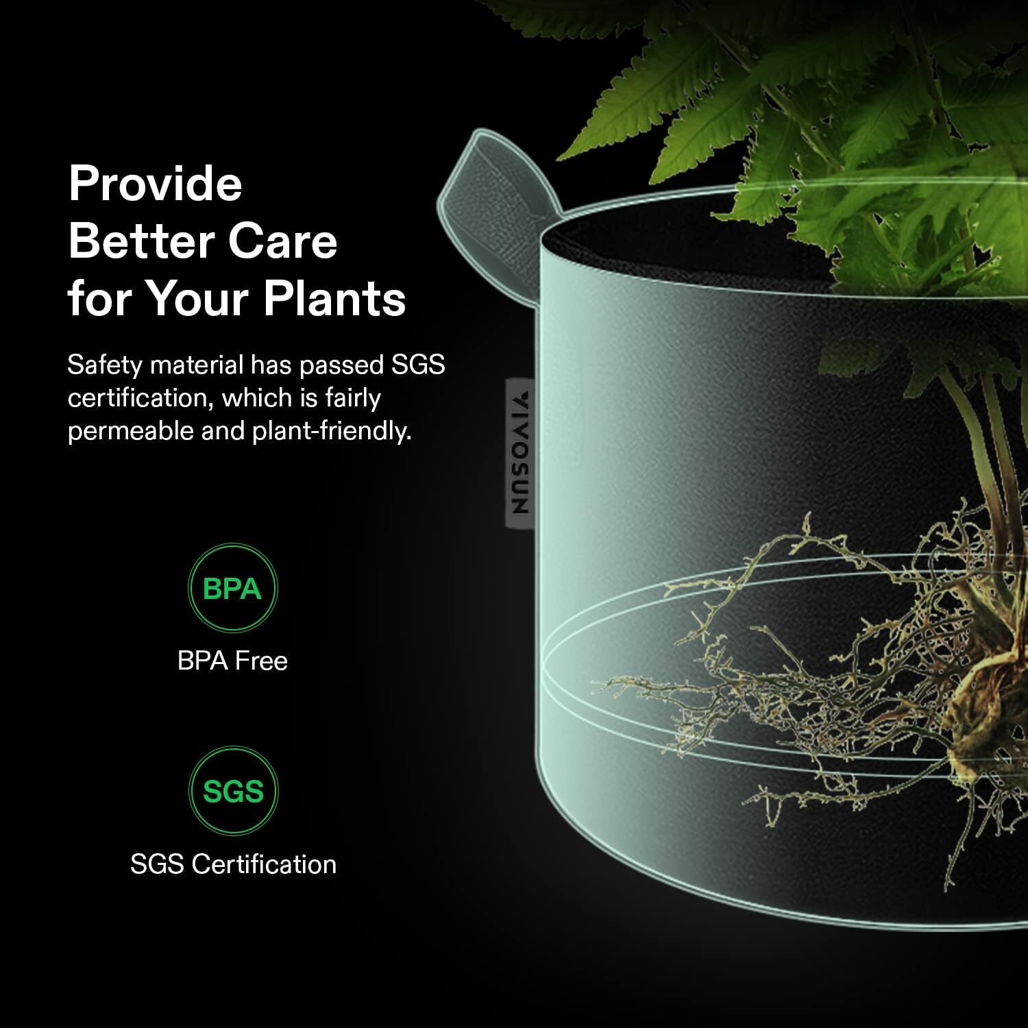 VIVOSUN 10/20 Pack Plant Grow Bags Fabric Pot Nursery Soil Nonwoven w/ Handle