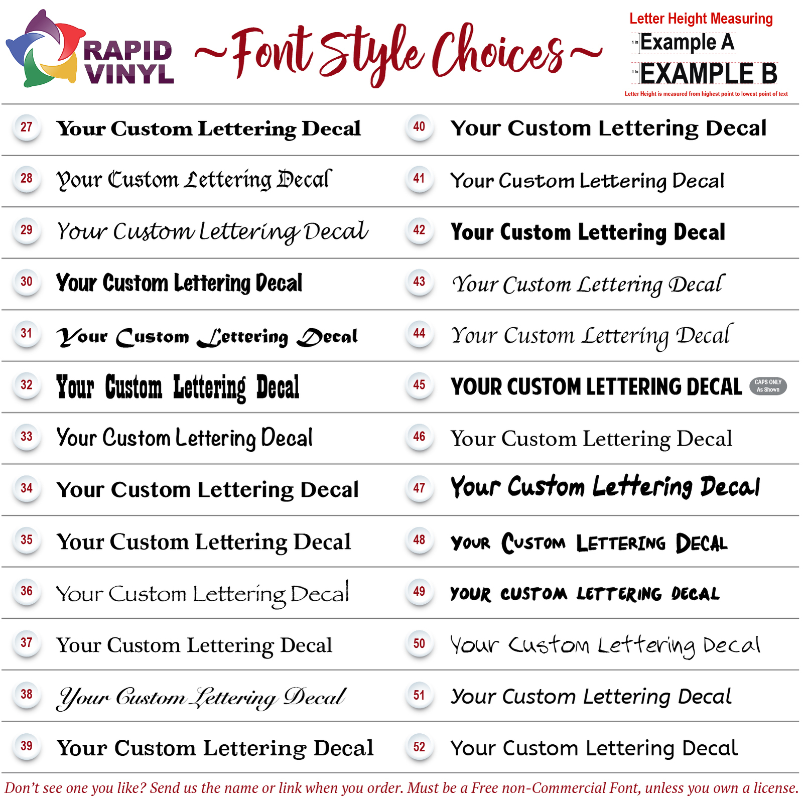 Custom Text Vinyl Decal Sticker Car Window Bumper Letters Numbers Lettering Name