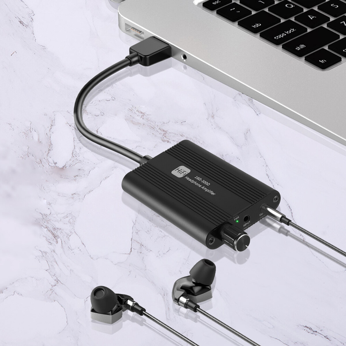 Portable HiFi Headphone Amplifier Amp 3.5mm Headset Amplifier Two-Stage GAIN