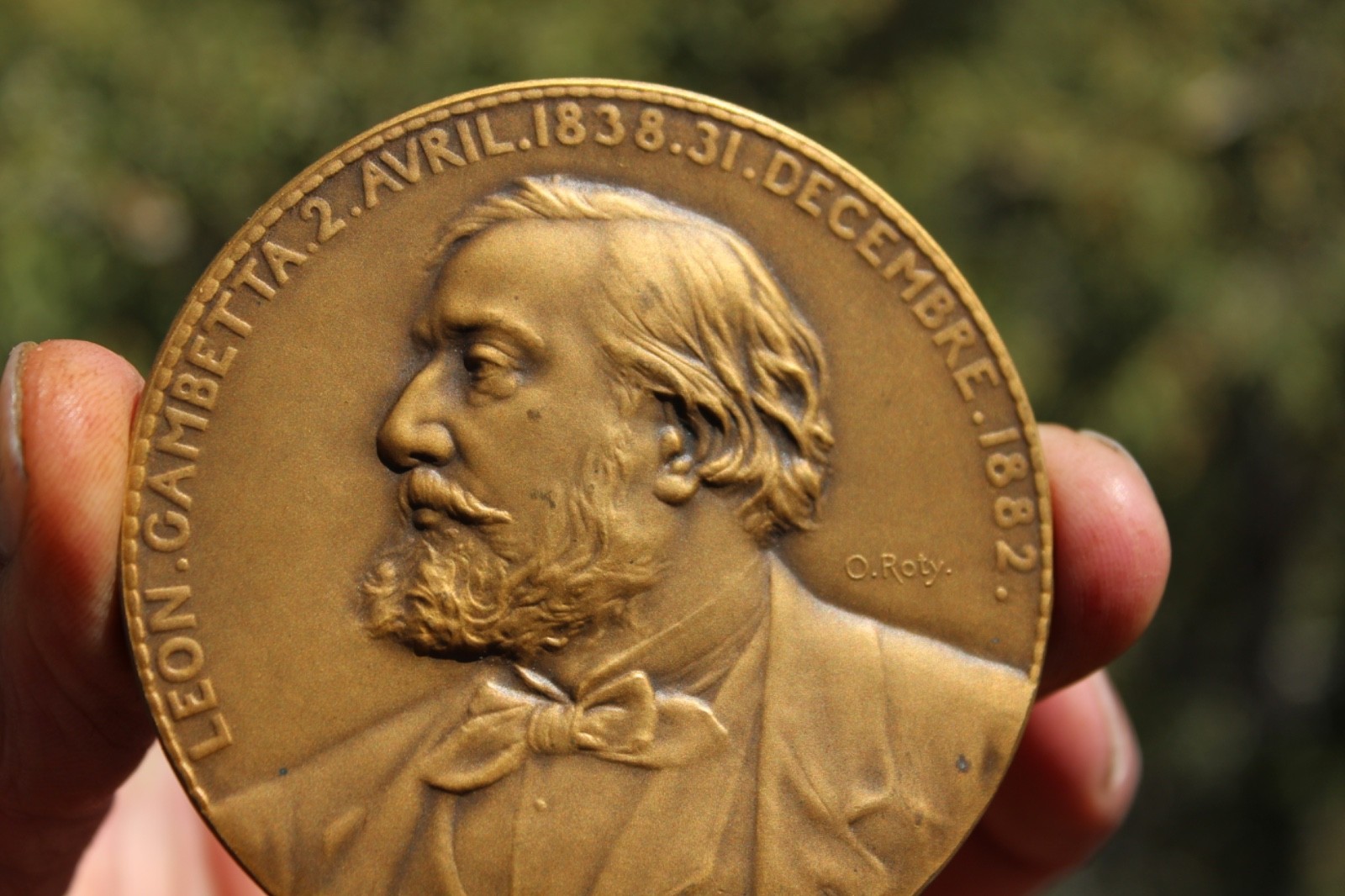 Art Medals Bronze LEON. GAMBETTA O. Roty - Beautiful FINE Condition