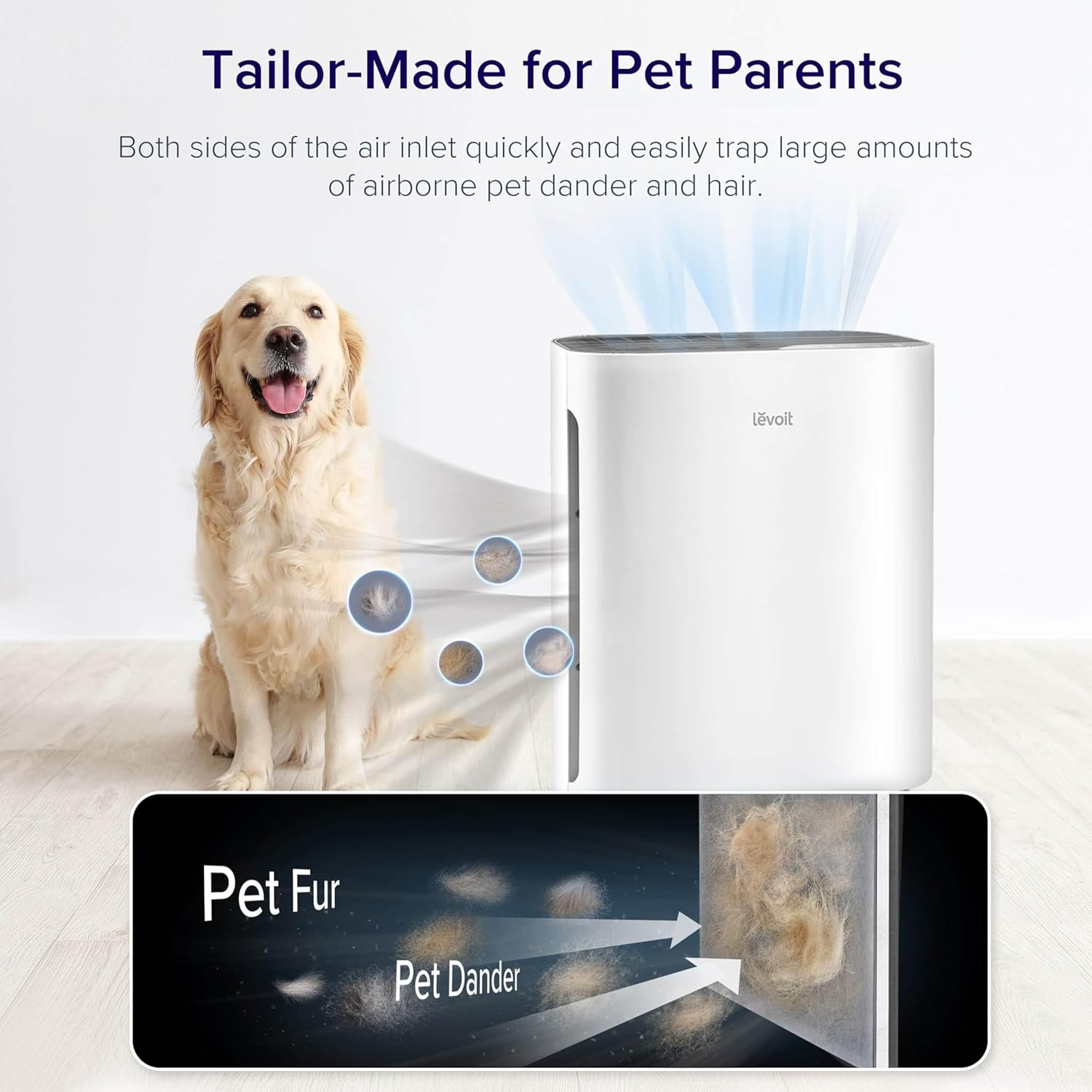 LEVOIT Air Purifier for Home,Quiet with Washable Pre-Filter Vital100-White