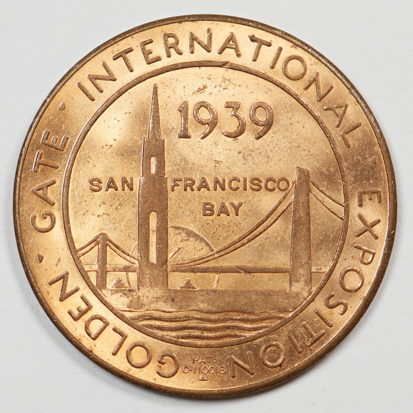 1939 Golden Gate Expo GGIE - Treasure Island - So-Called Dollar HK-481 Bronze