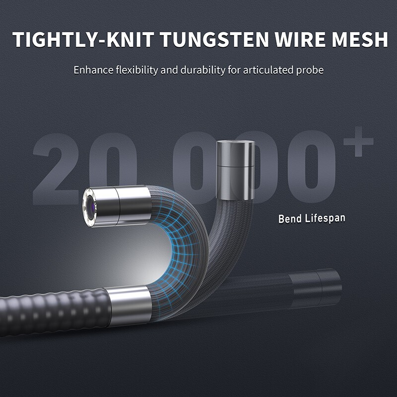 Ralcam Endoscope Inspection Camera Articulating Borescope 3.3FT Flexible Tube