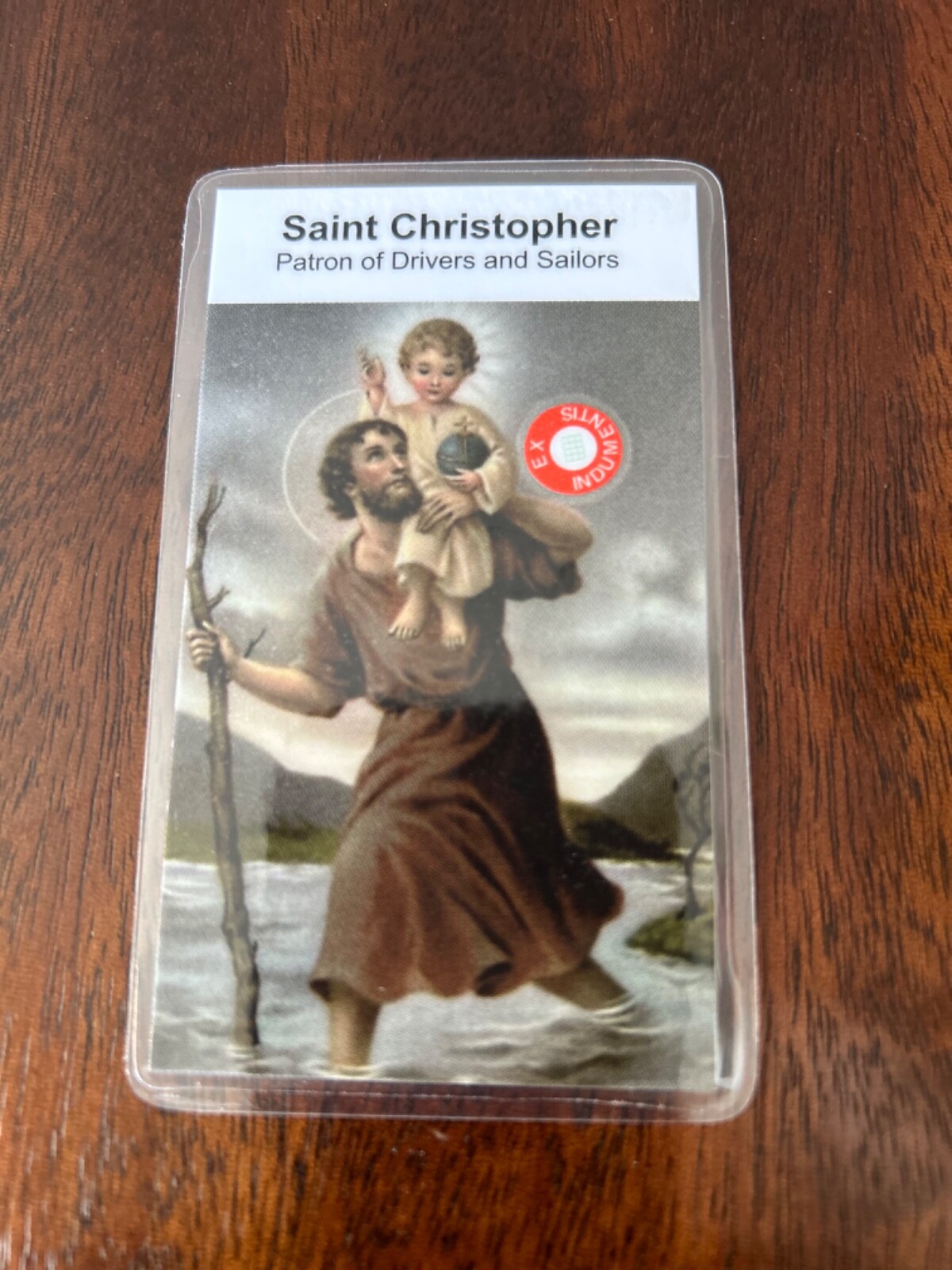 Saint Christopher 3rd Class Relic Card