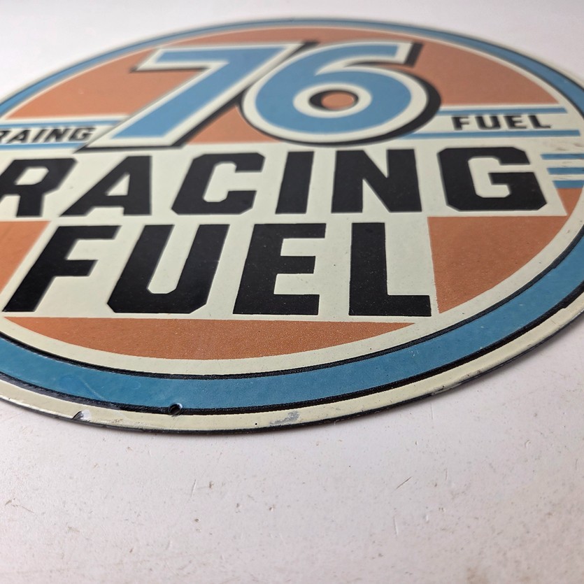Vintage Union 76 Gasoline Sign - Porcelain Racing Fuel Gas Service Pump Sign