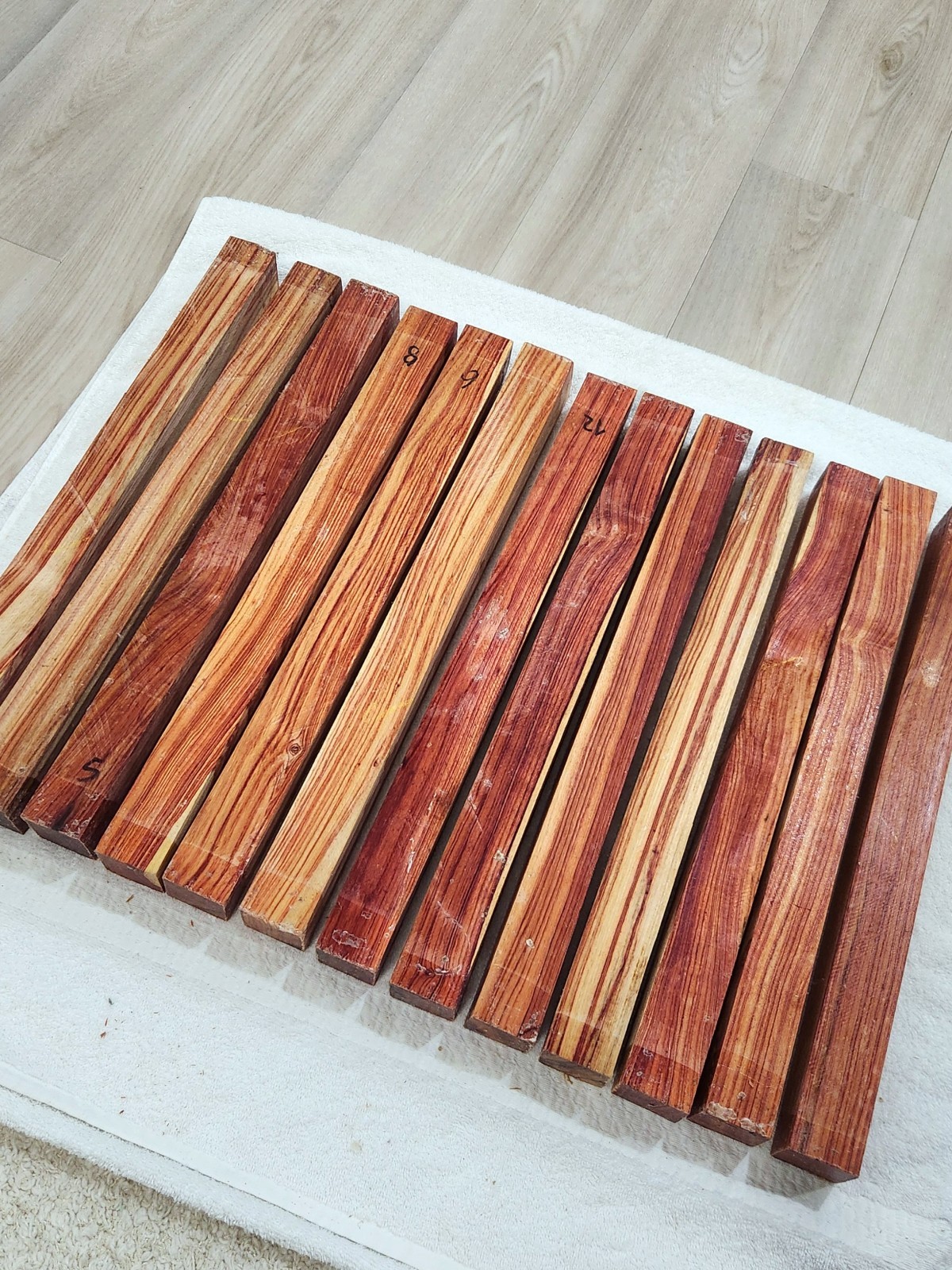 Brazilian Tulipwood Turning Blanks 1.5x1.5x18" for Cue Making etc.
