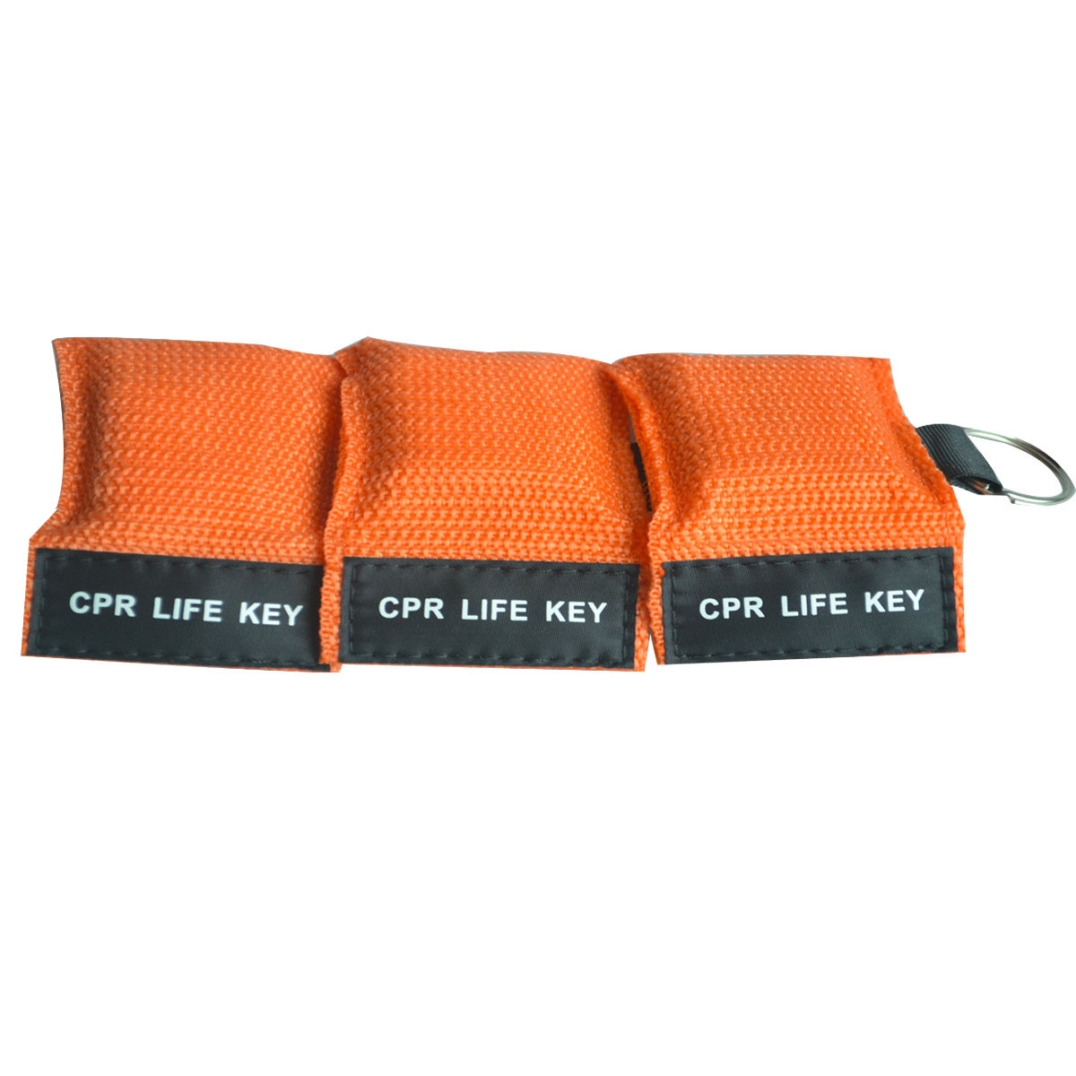 100pcs CPR Mask First Aid Training Mask Transparent Mask Mini Keychain Orange