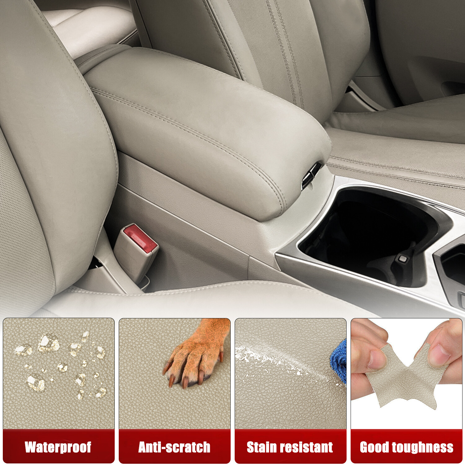 Middle Console Armrest Replacement Cover Beige Tan for Cadillac SRX 2010-2016