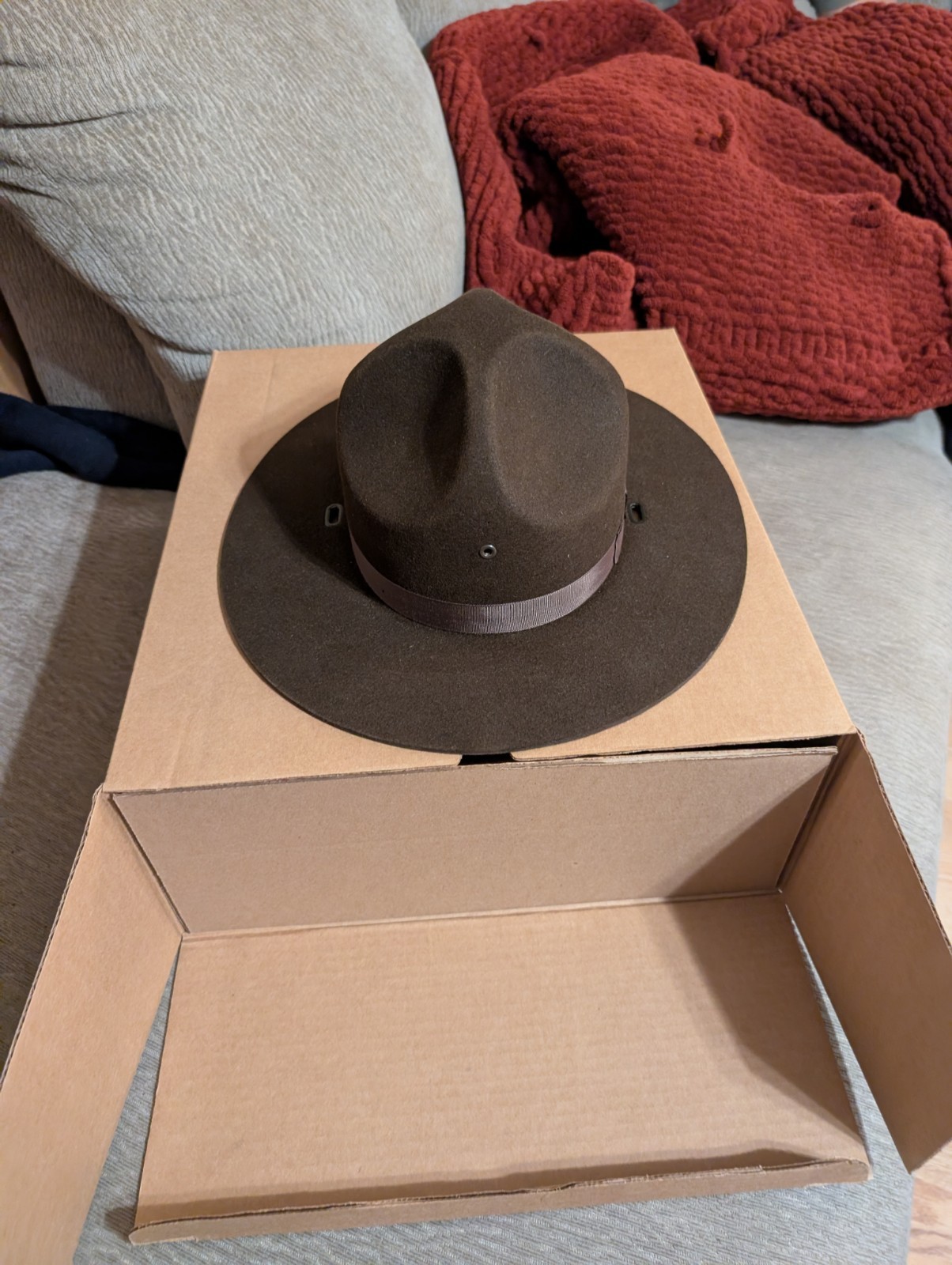 Stratton Brown Self-Forming Campaign Hat Size 7 Sheriff Uniform USA