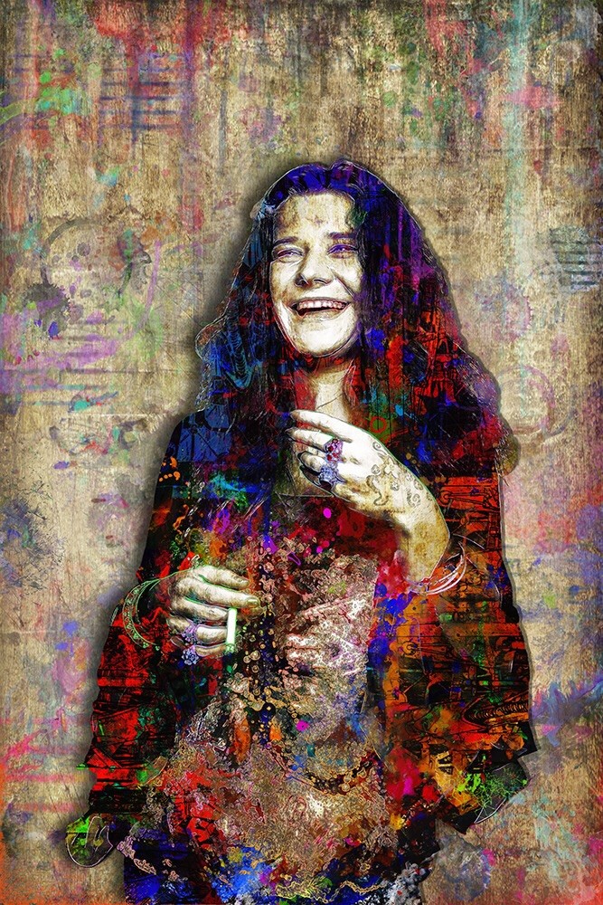 JANIS JOPLIN 8x10inch Pop Art Poster, Janis Joplin Tribute Free Shipping US