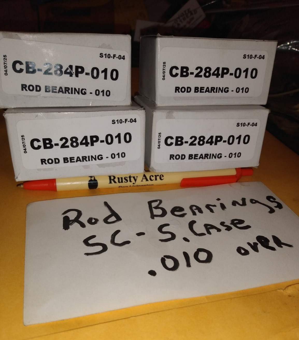 New Case SC S SI SO .010 rod bearings bearing tractor part set of 4