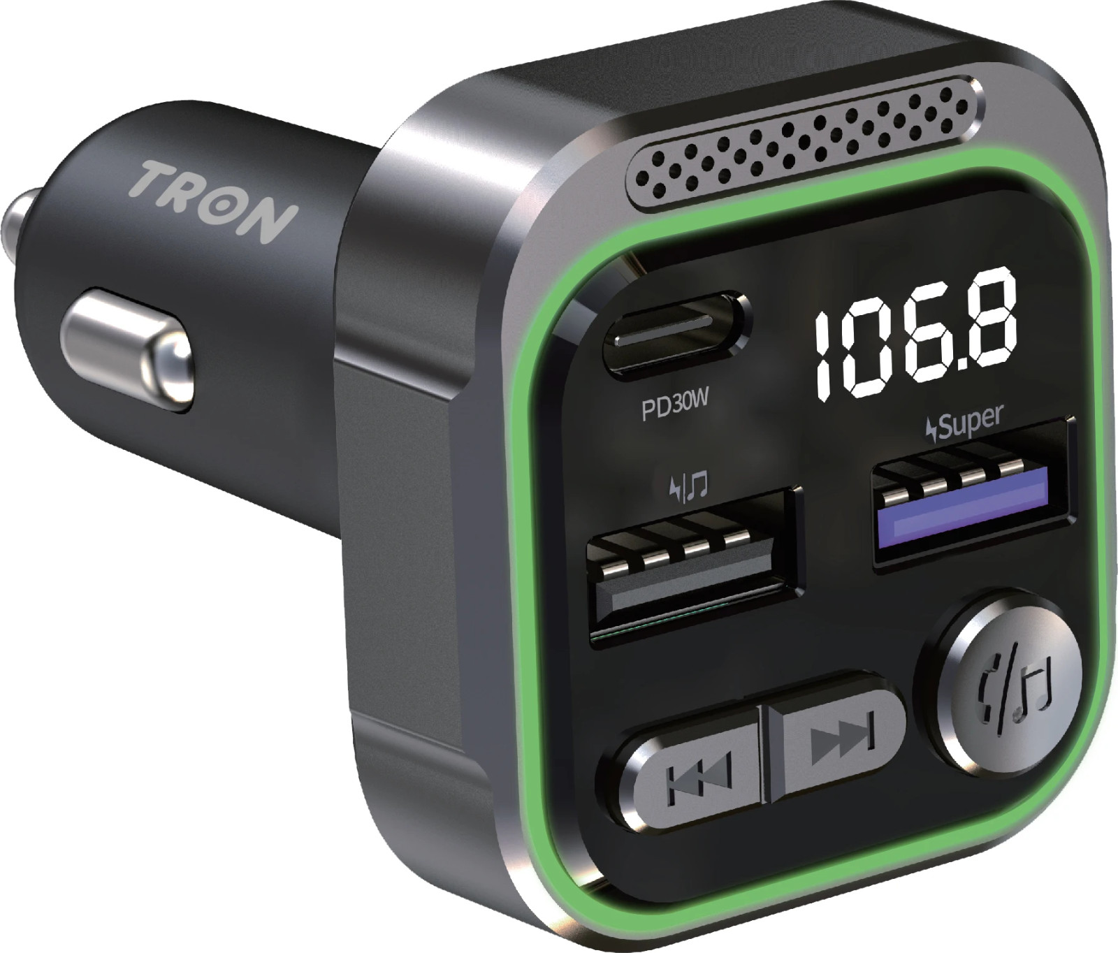 TRON 48W Bluetooth 5.3 FM Transmitter Car Adapter (PD30W & QC18W)with Mic ,MP3