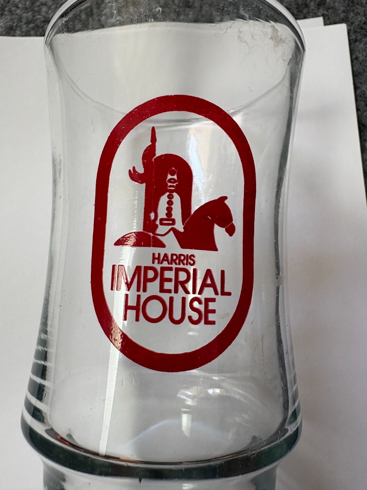 Vintage Harris Imperial House Tall Glass from South Florida Rare Souvenir Vase