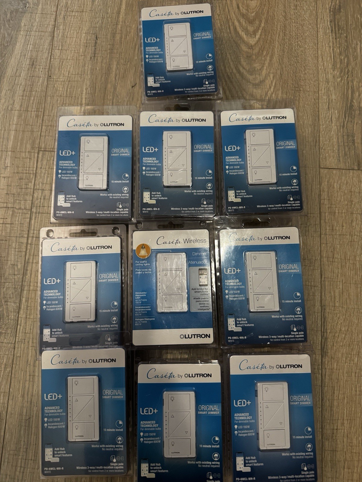 Lot Of 10X Lutron PD-6WCL-WH-R Lighting Dimmer Switch