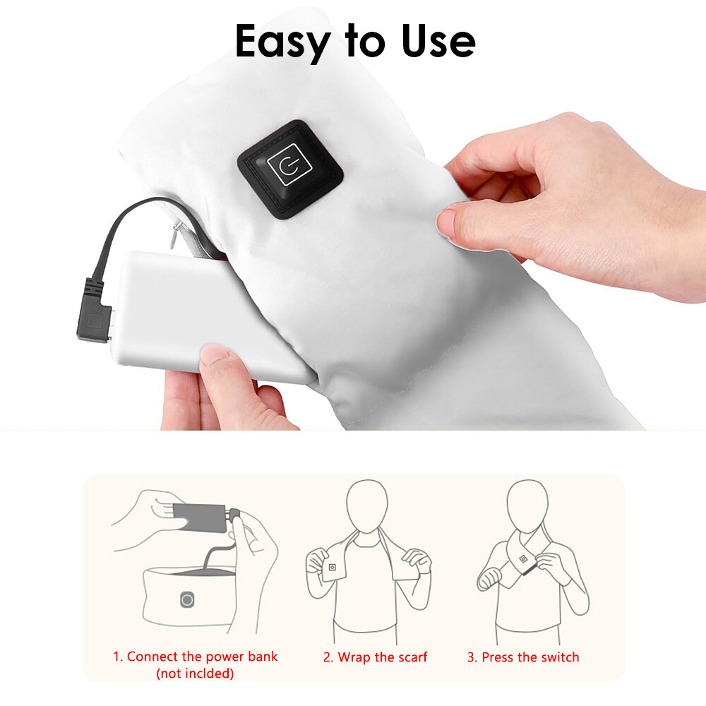 Neck Heating Pad Heated Scarf Electric Far Infrared Cordless Warmer Power Bank