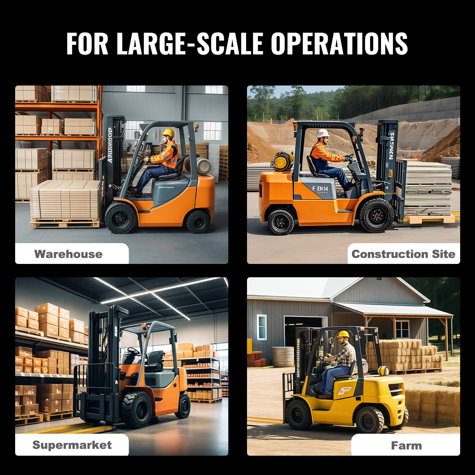 VEVOR Pallet Fork Extensions Forklift Extensions 72" x 5.5" Heavy Duty Steel