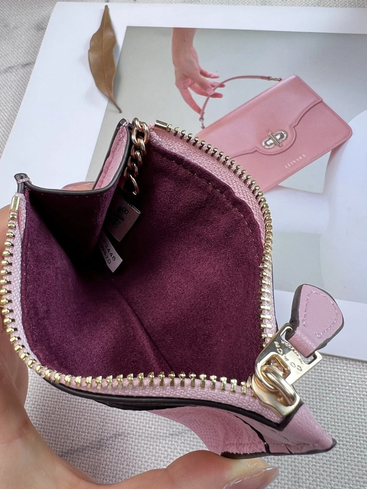 NWT COACH Mini Skinny Id Case In Signature Canvas With Print CW870