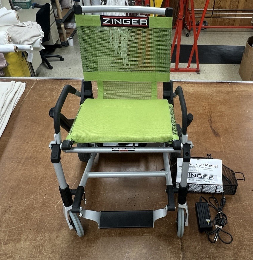 Zinger Foldable Lightweight Electric Power Wheelchair Aluminum - No Battery