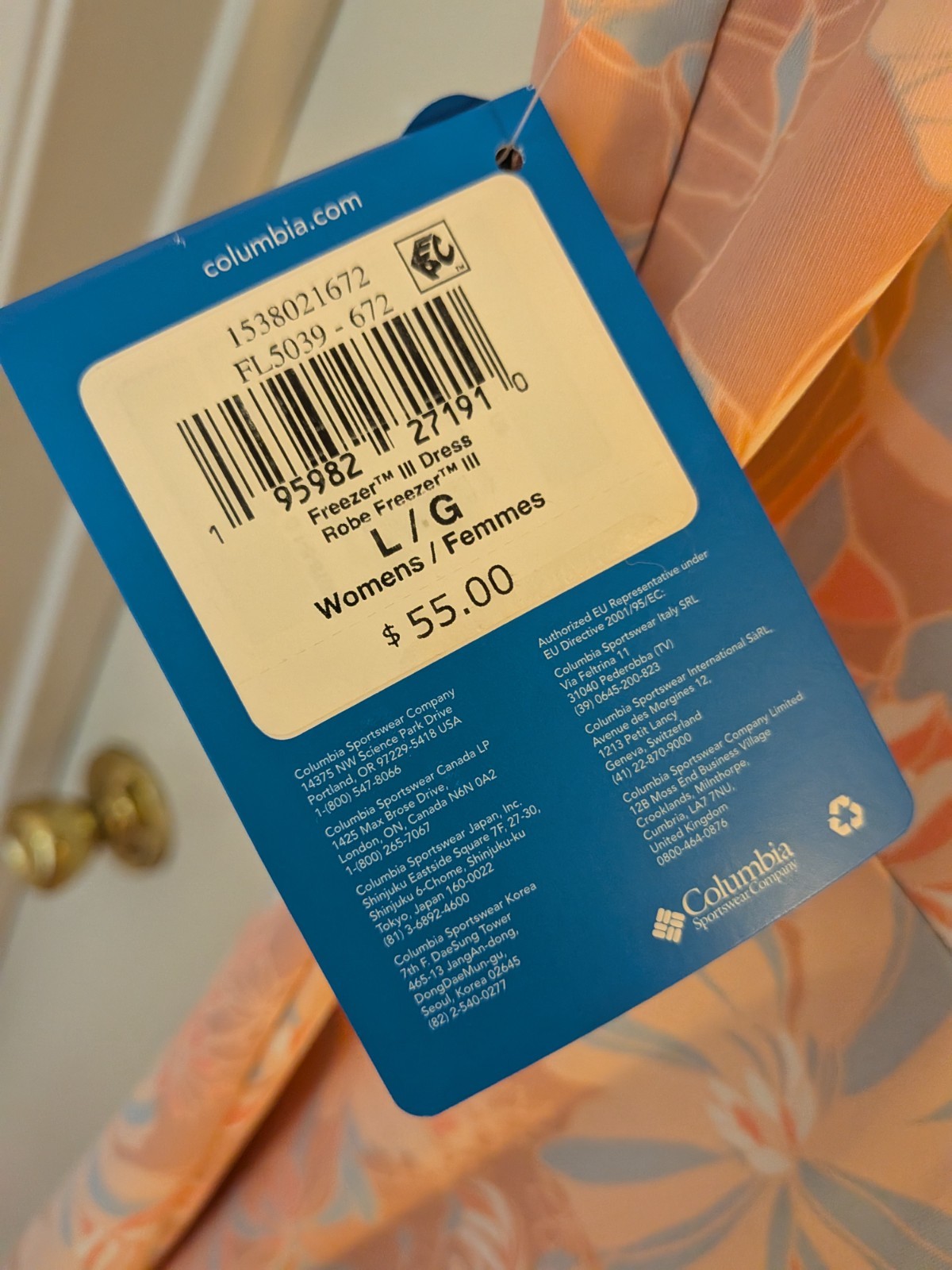 Columbia Large PFG Activewear Floral Causal Dress New w/Tags Ladies