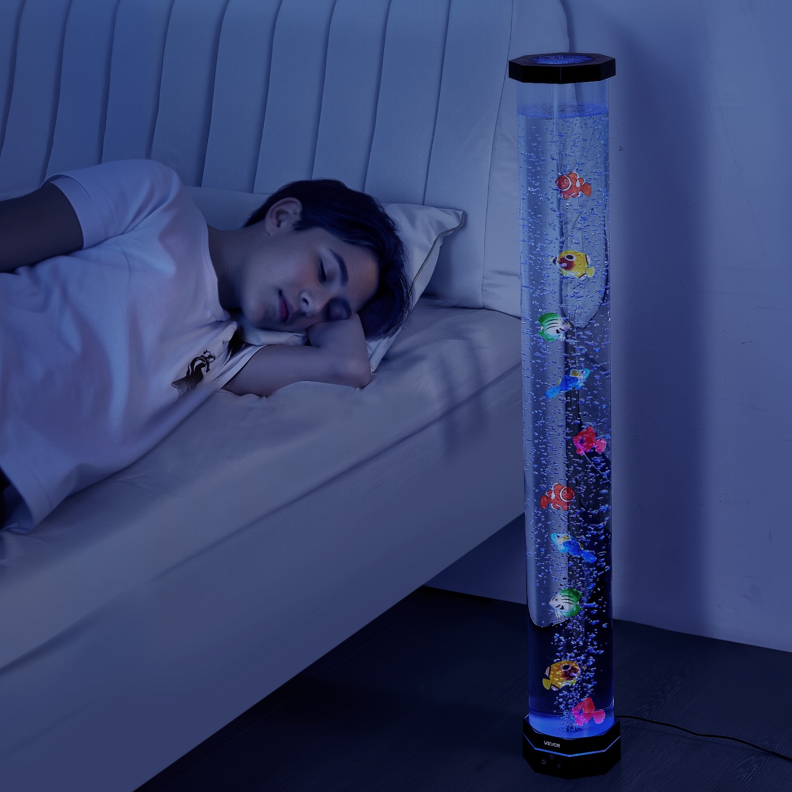 VEVOR Bubble Tube Lamp 16 Color 3.3 ft Sensory Aquarium Lamp for Relief Calming
