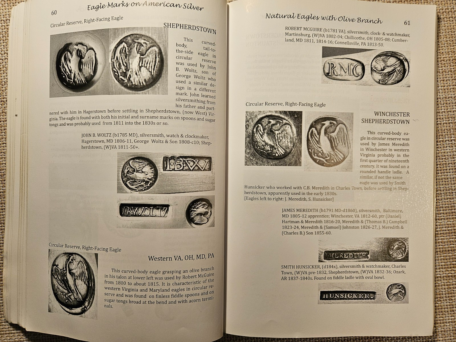 EXCELLENT COIN SILVER BOOK " Eagle Marks on American Silver" 500 enlarged photos