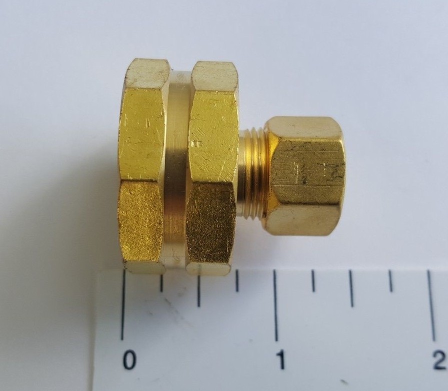 1) 3/8" OD COMPRESSION X 3/4" FHT GARDEN HOSE THREADED FEMALE ADAPTER, LEAD FREE
