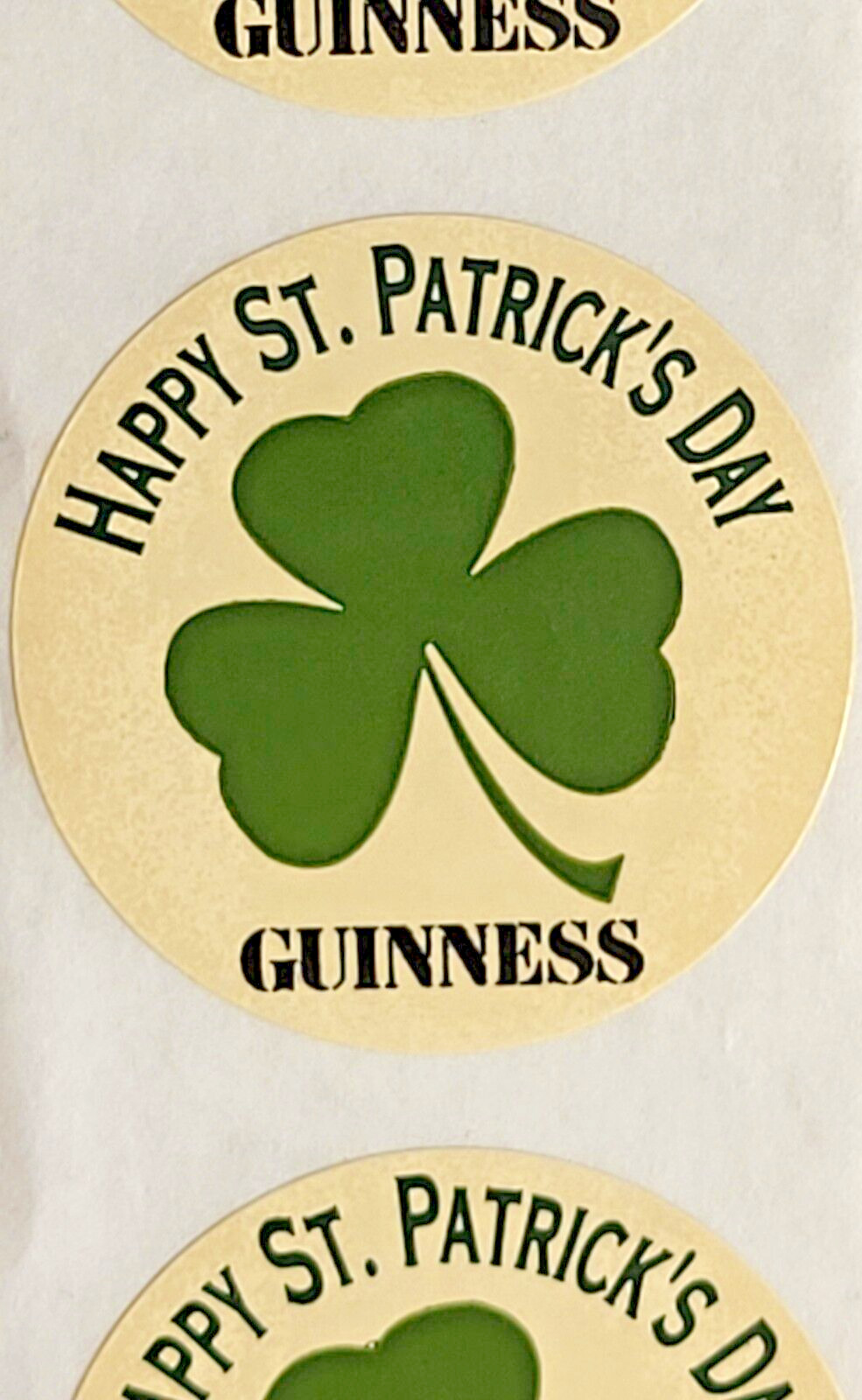 Guinness and Harp Happy St. Patrick's Day Beer Sticker - Lot of 5 Stickers - A