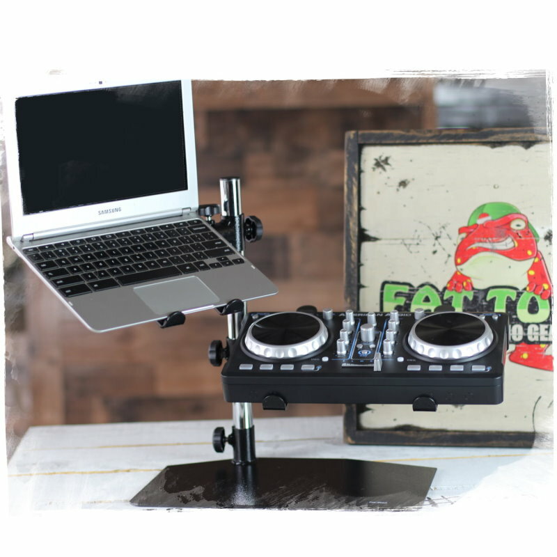Double DJ Laptop Stand - 2 Tier PA Equipment PC Table Monitor CD Player Speakers
