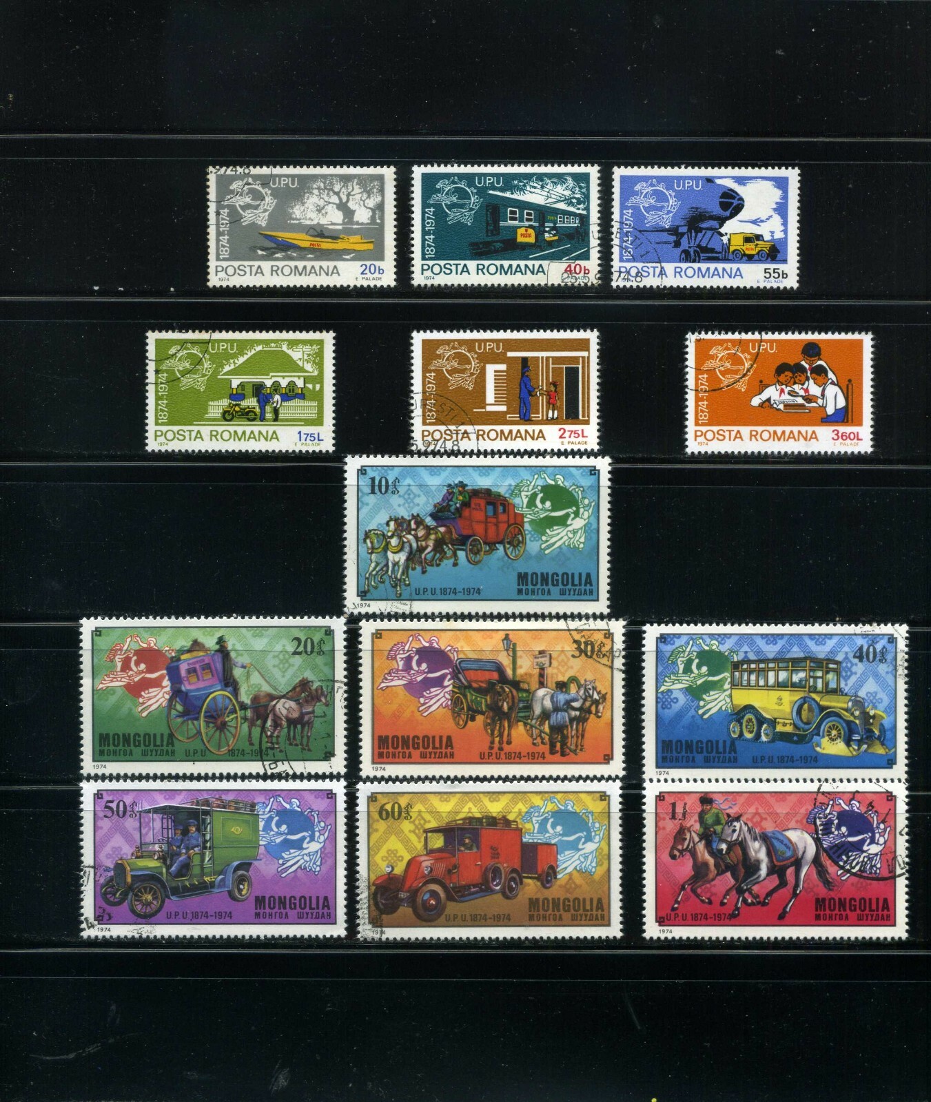 U.P.U. >>CENTENARY 1874-1974- >>ROMANIA.- MONGOLIA [13]