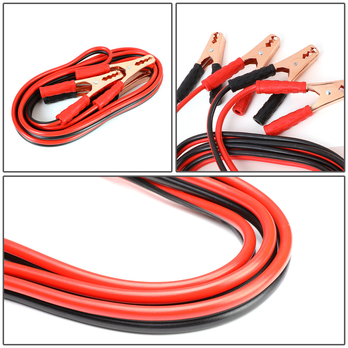 HEAVY DUTY 8 GAUGE 12 FT BATTERY BOOSTER CABLE EMERGENCY POWER JUMPER 250 AMP