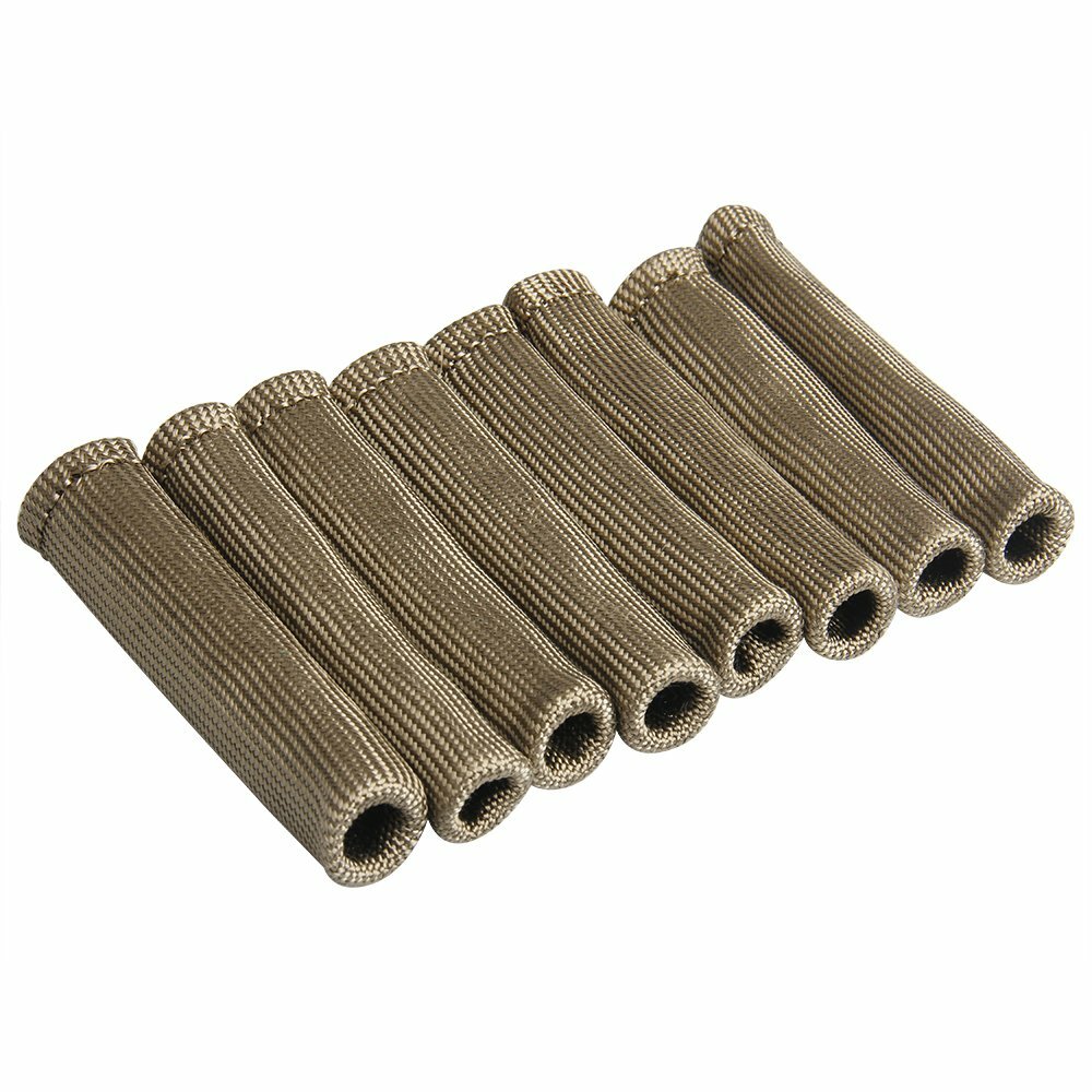 8PCS 2500°F TITANIUM SPARK PLUG WIRE BOOTS HEAT SHIELD PROTECTOR SLEEVE SBC BBC