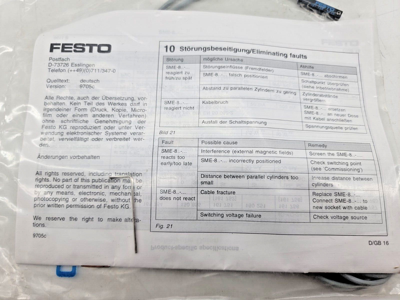 New Festo 161756 SME-8-K-24-S6 Proximity Sensor 30V