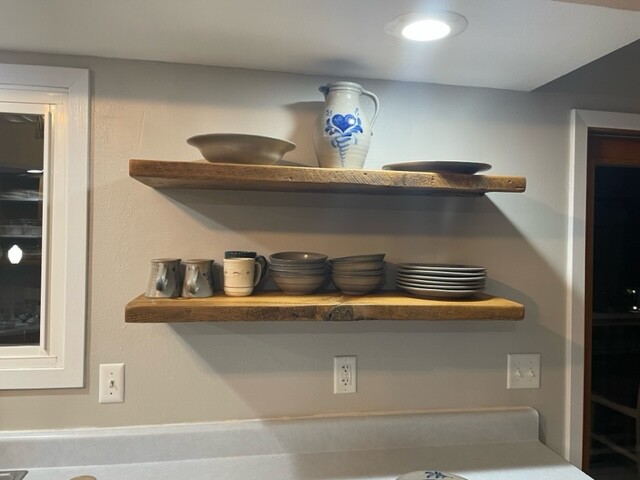 Floating shelf reclaimed barn wood Premium 2in thick floating shelves USA made
