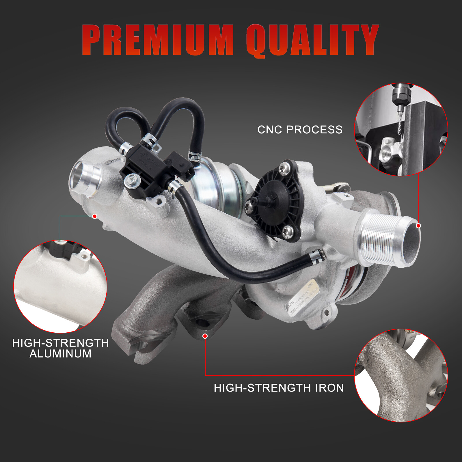 Turbo Turbocharger Kit for Chevy Cruze Sonic Trax Buick Encore L4 1.4L 55565353