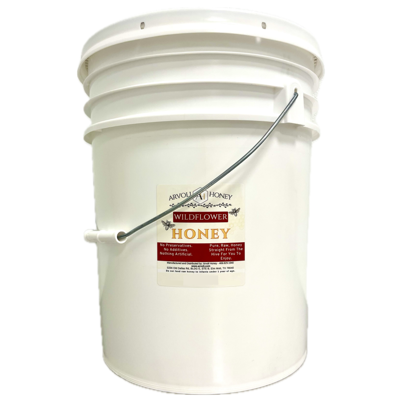 Bulk Raw & Unfiltered Wildflower Honey - 5 GALLONS of HONEY (60 lbs) BULK HONEY