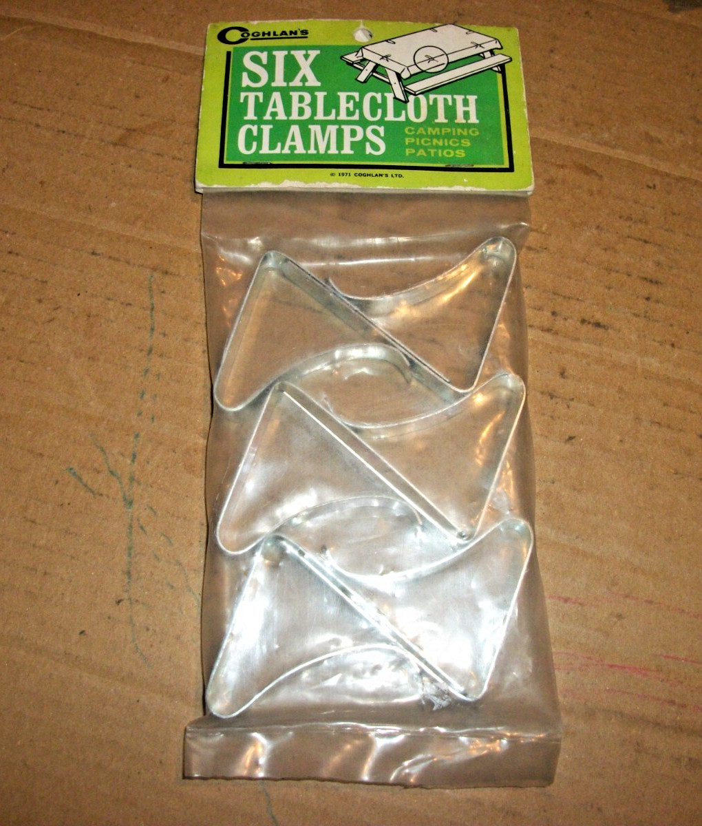 6 Vintage Coghlans Tablecloth Clamps For Picnic Table/Camping/Party